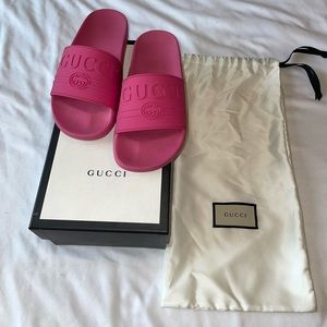 Authentic pink gucci slides